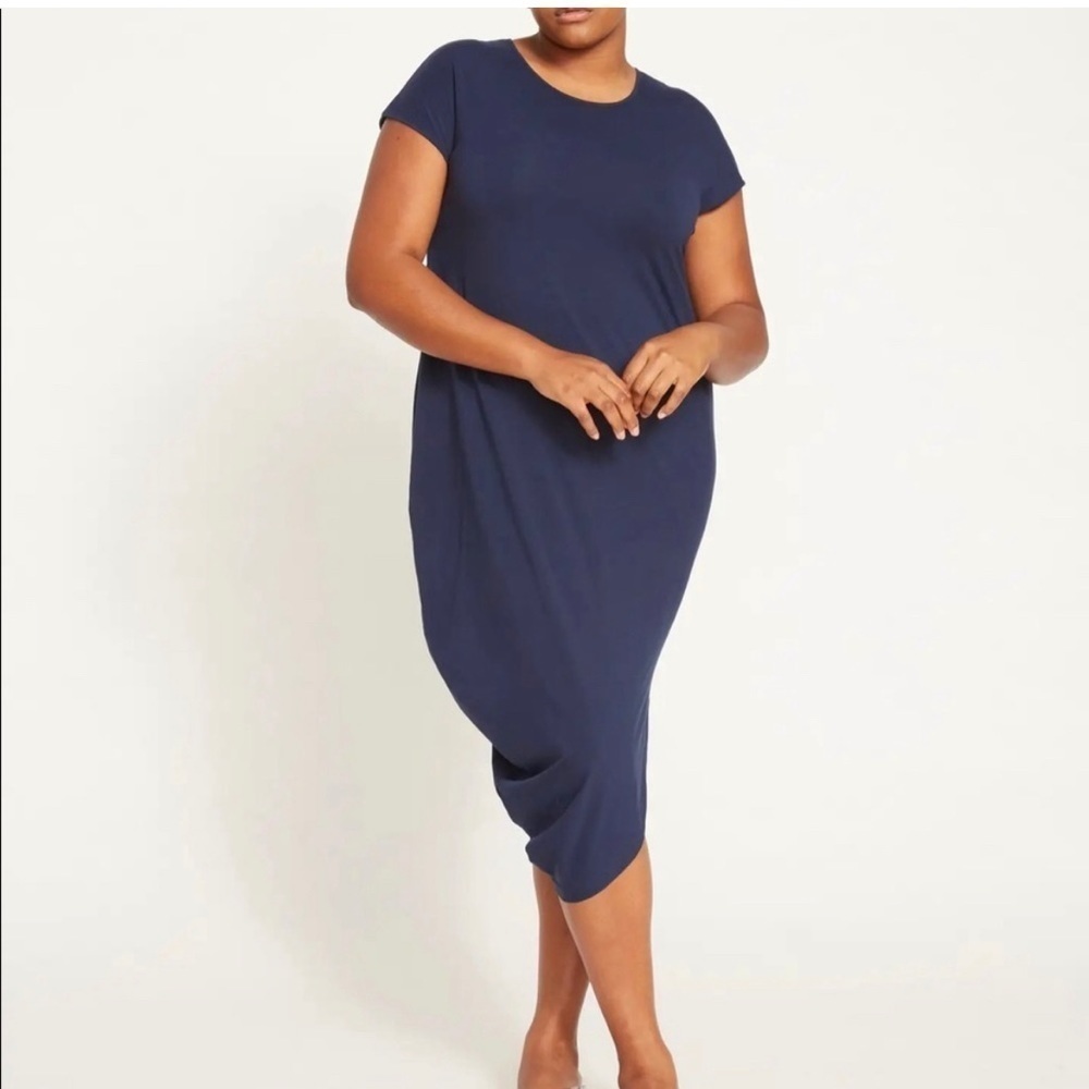 Universal Standard Navy Iconic Geneva Cap Sleeve Dress Sz 3XLP Or 34/36